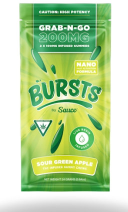 Photograph of Product: Sour Green Apple | Live Resin Gummies 200mg   2x100mg (Special)