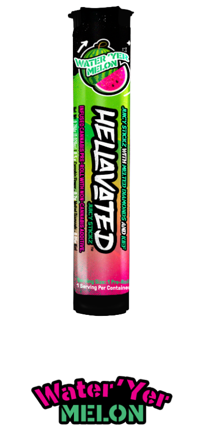Photograph of product: HELLAVATED - INFUSED PREROLL - 0.75G - WATER'YER MELON
