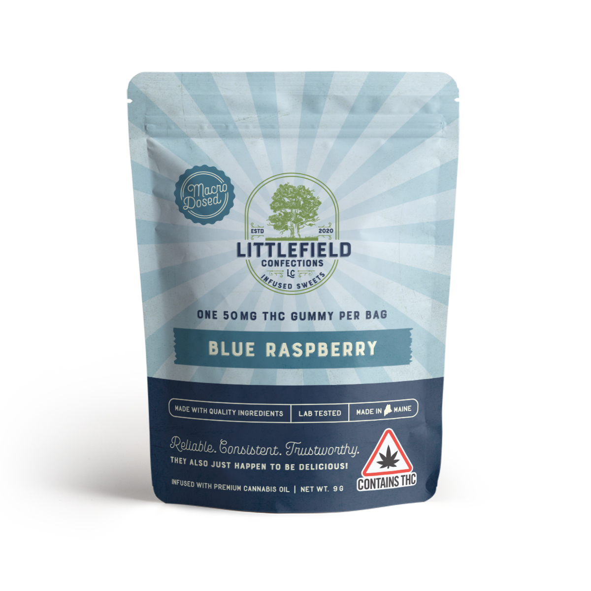 Photograph of product: LFC 50mg TH-oui Single Gummy - Blue Razz