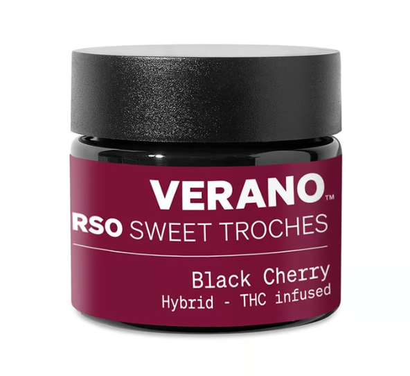 Photograph of product: Black Cherry | 10mg RSO Sweet Troches | 10pk