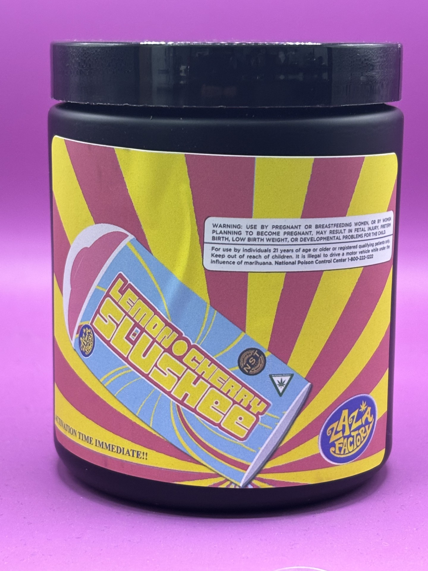 Photograph of product: ZAZA FACTORY | LEMON CHERRY SLUSHIE | PREPACKED 1/2 OZ JAR - 14g