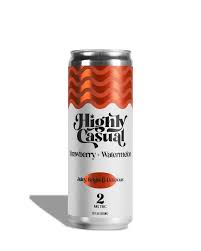 Photograph of product: Highly Casual - Strawberry + Watermelon 2mg Oui'd Seltzer (4-Pack)