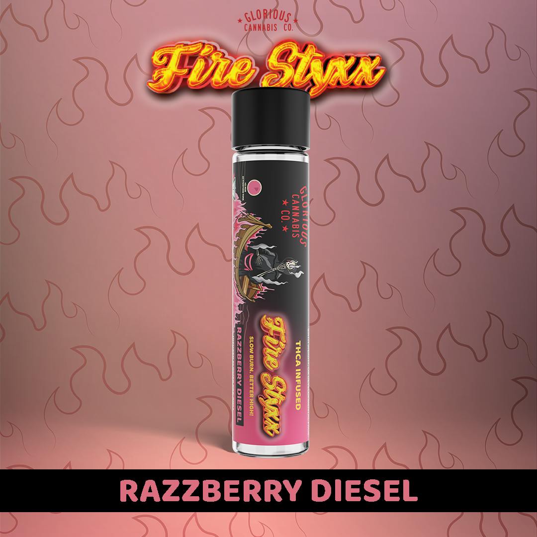 Photograph of product: Razzberry Diesel Infused Pre-Roll (1g)