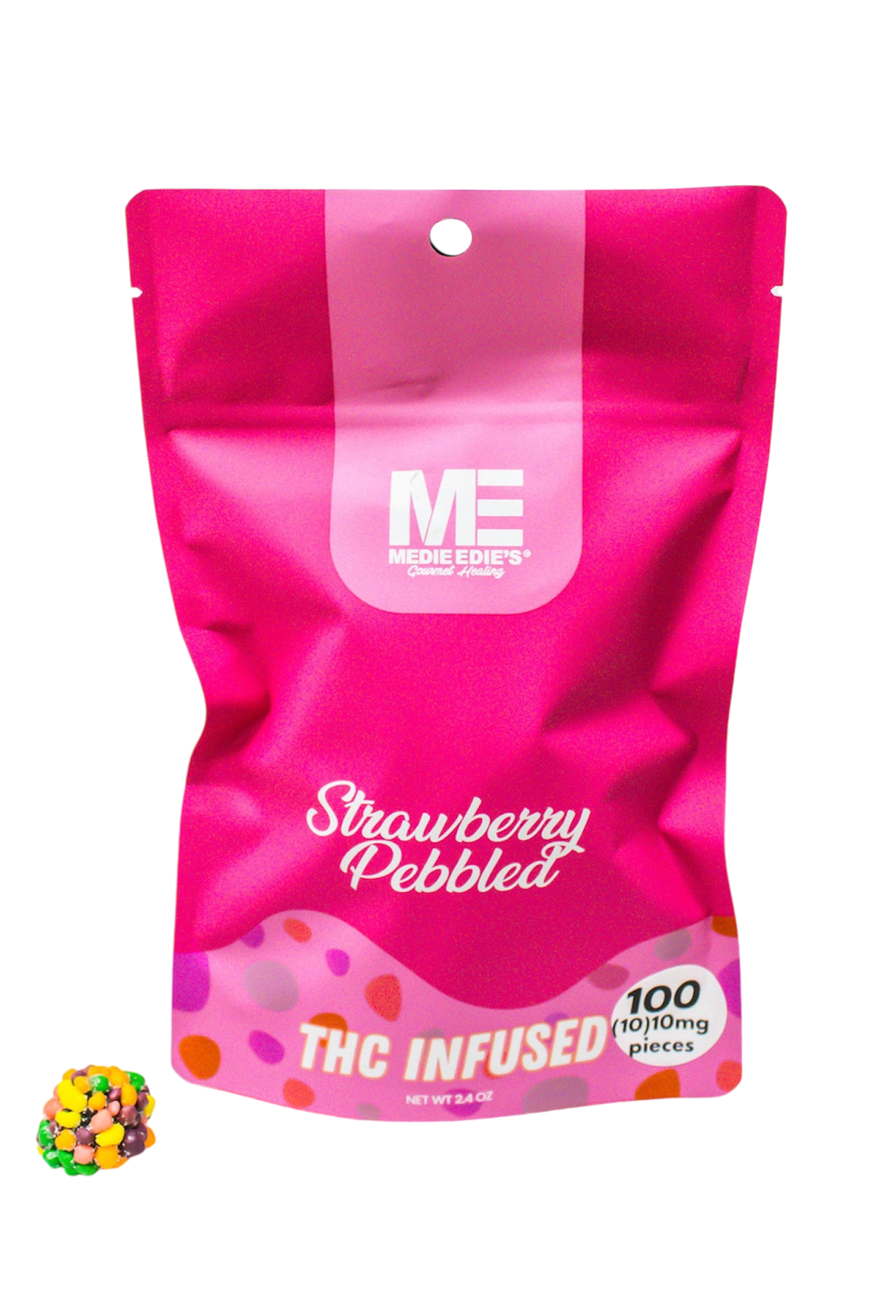 Photograph of product: Medie Edie's 100mg (10x10mg) Pebbled Yummies -  Strawberry