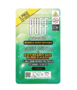 Photograph of product: Puff | Gush Mintz x Ice Cream Cake | 5pk Bubble au chocolat infused Pre-rolls