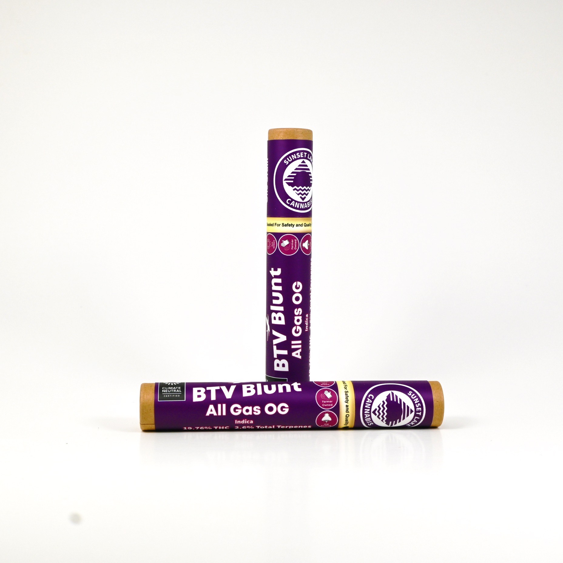 Photograph of product: Sunset Lake Oui'd | All Gas OG | BTV Blunts