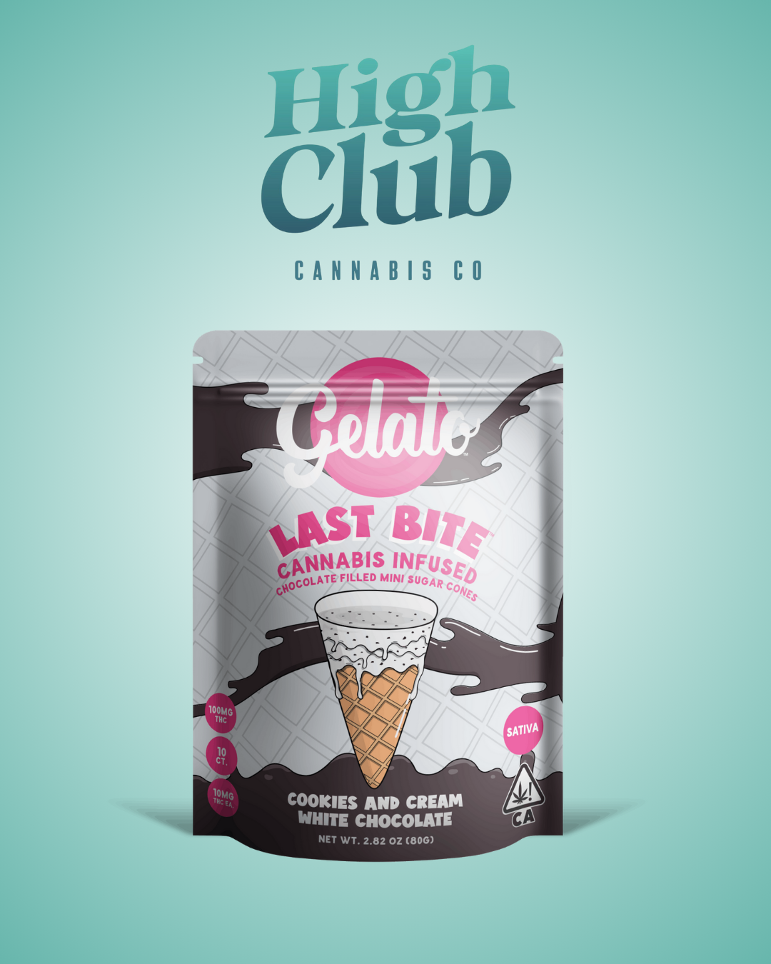 Photograph of product: Gelato Last Bite Cones | Cookies & Cream | 200MG Edibles