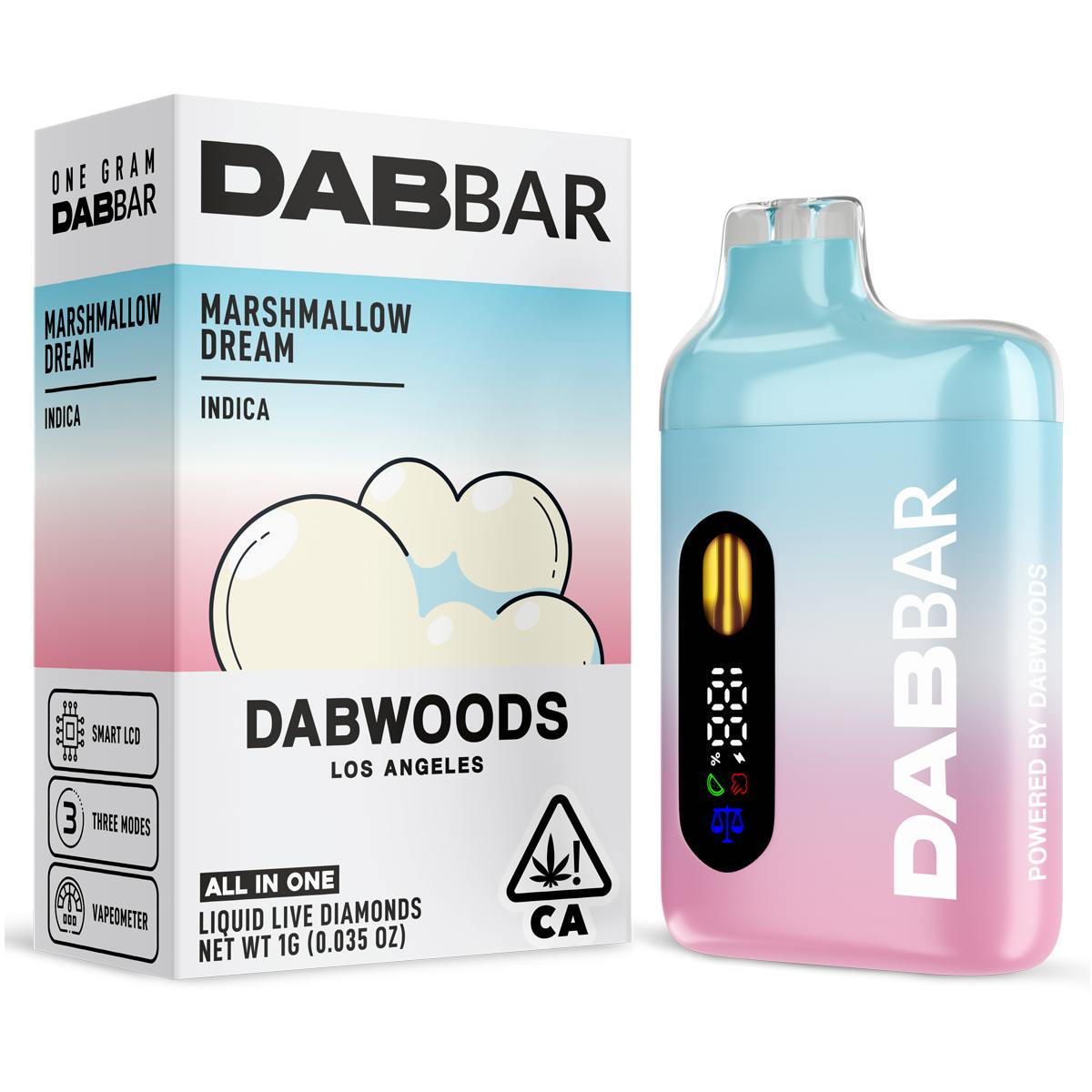 Photograph of Product: DABWOODS - LIVE DIAMOND DAB BAR - MARSHMALLOW DREAM 1G