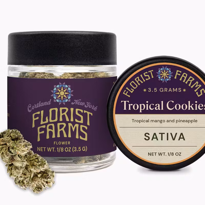 Photograph of product: Florist Farms | Tropical Cookies flower, jar 3.5g