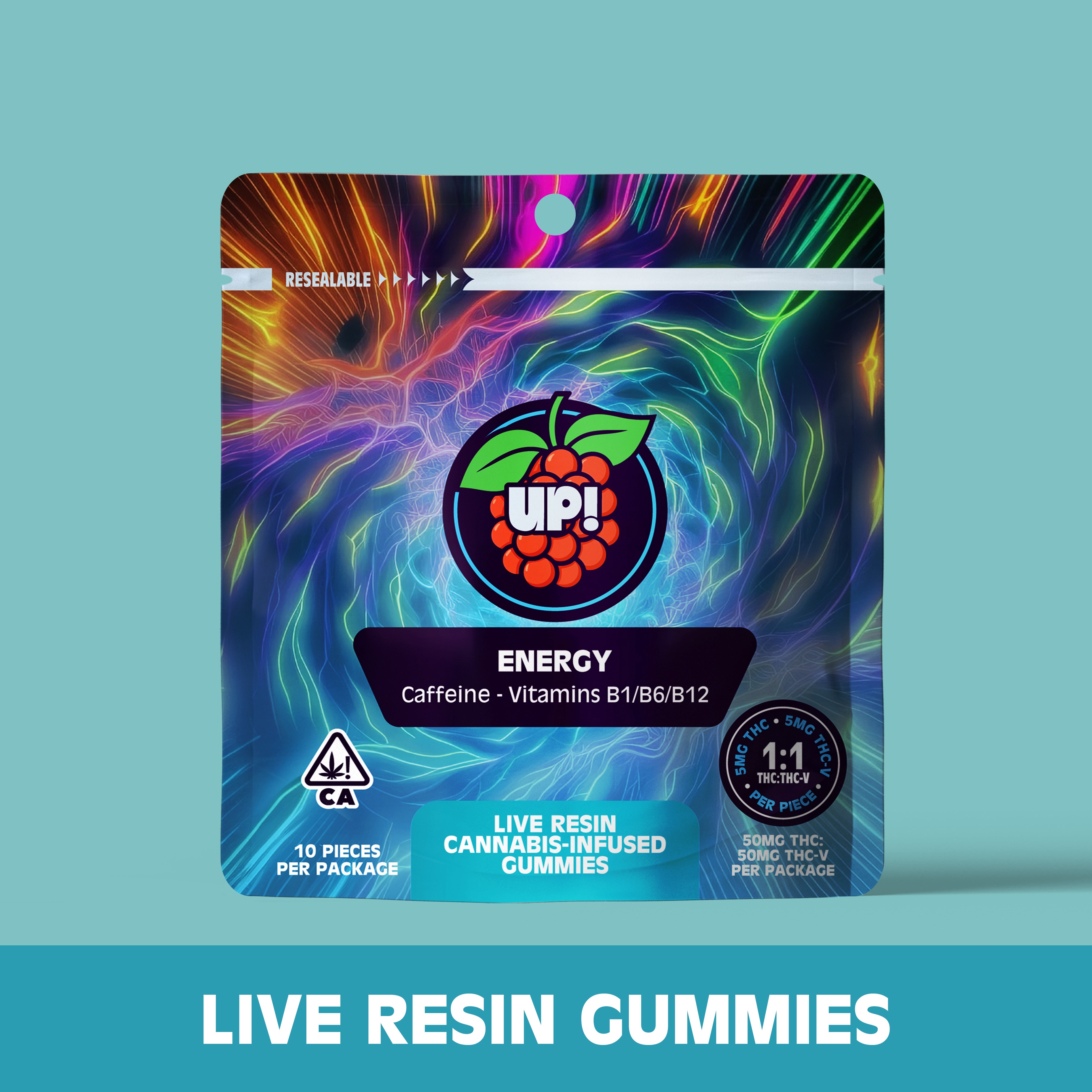 Photograph of product: UP! - Berry Energy Live Resin Gummies 5TH-oui:5TH-oui-V (100MG)