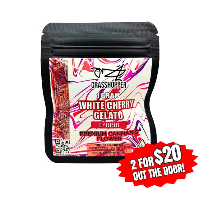 Photograph of product: Grasshopper Premium Flower | 1g - White Cherry Gelato - Hybrid - 