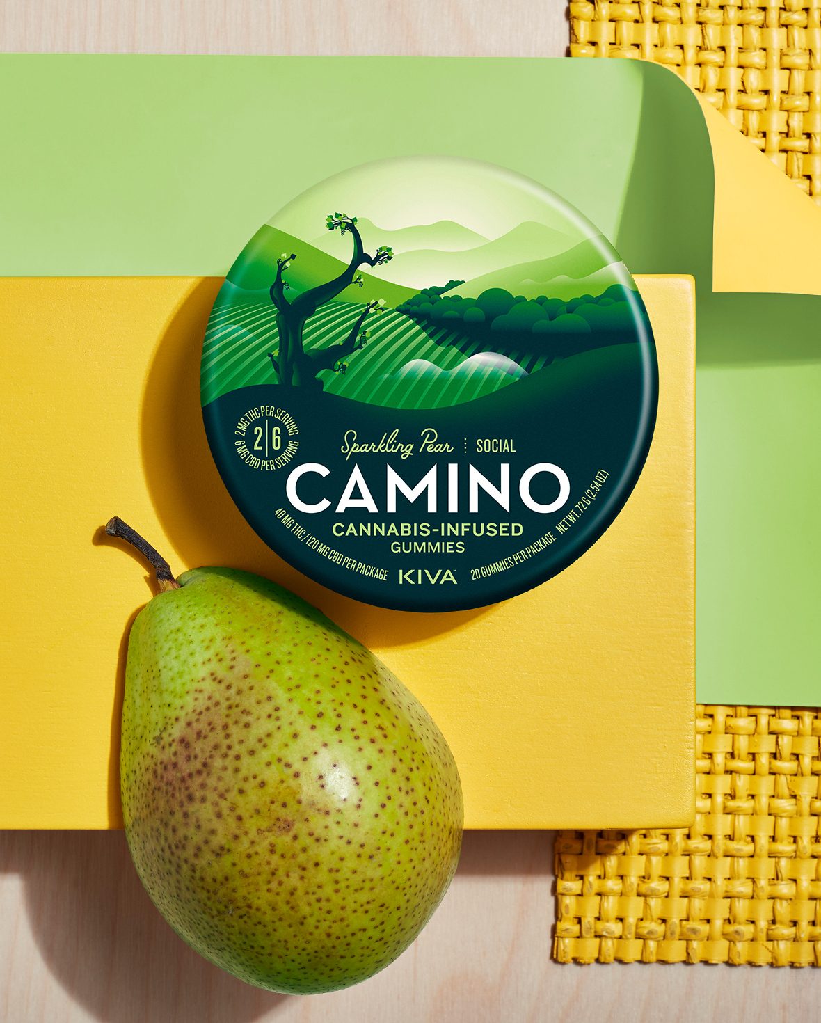 Photograph of product: SPARKLING PEAR  SOCIAL 2:6 40MG THC/120MG CBD GUMMIES