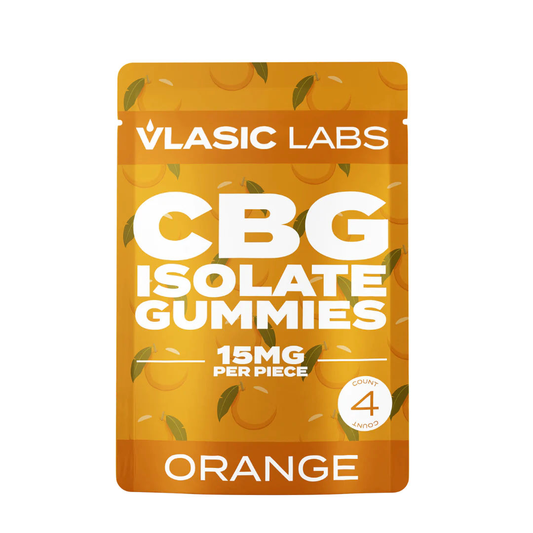 Photograph of product: Vlasic Labs - Orange Isolate CBG Gummies Mini Pack 15mg