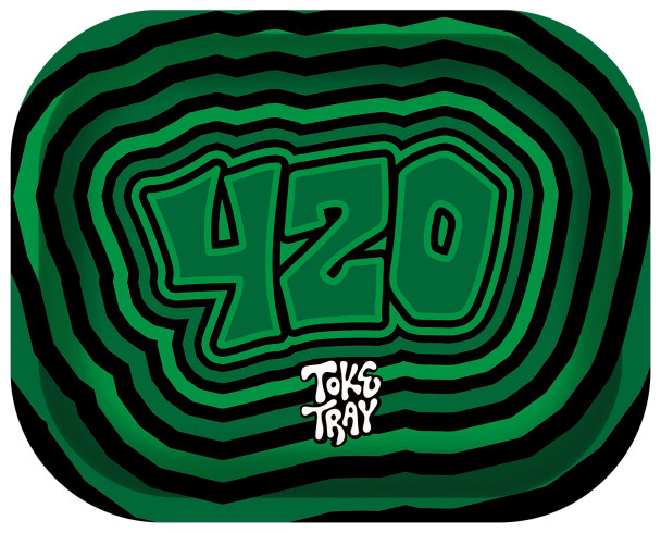 Photograph of product: Toke Tray "Green 420" Metal Rolling Tray 5" x 7"