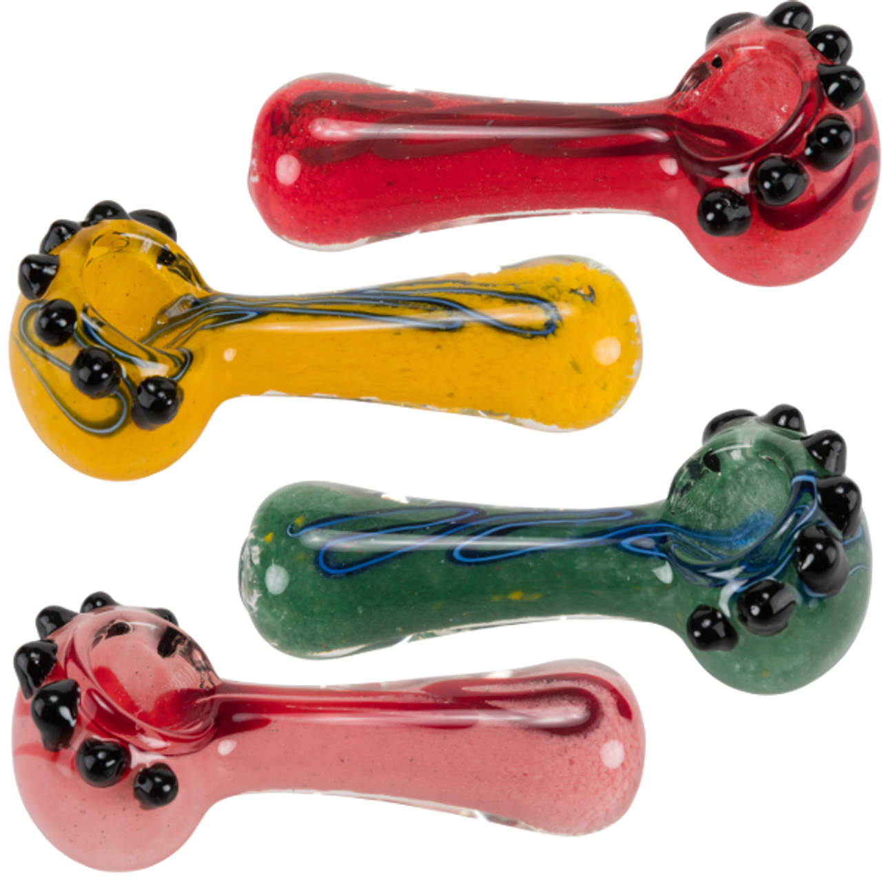 Photograph of product: SIREEL 4" FRIT & MULTI MARBLES GLASS HAND PIPE