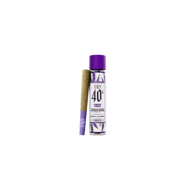 Photograph of product: STIIIZY 40'S INFUSED PREROLL - PURPLE PUNCH 1G (1CT)