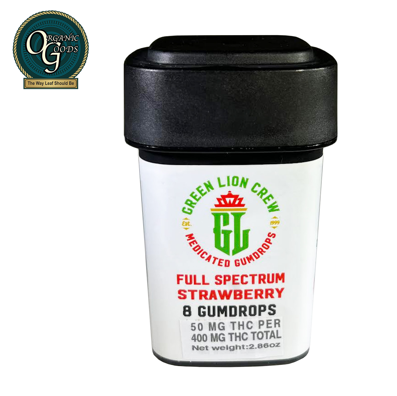 Photograph of product: Green Lion Crew Full Spectrum Gumdrops Strawberry 400 MG