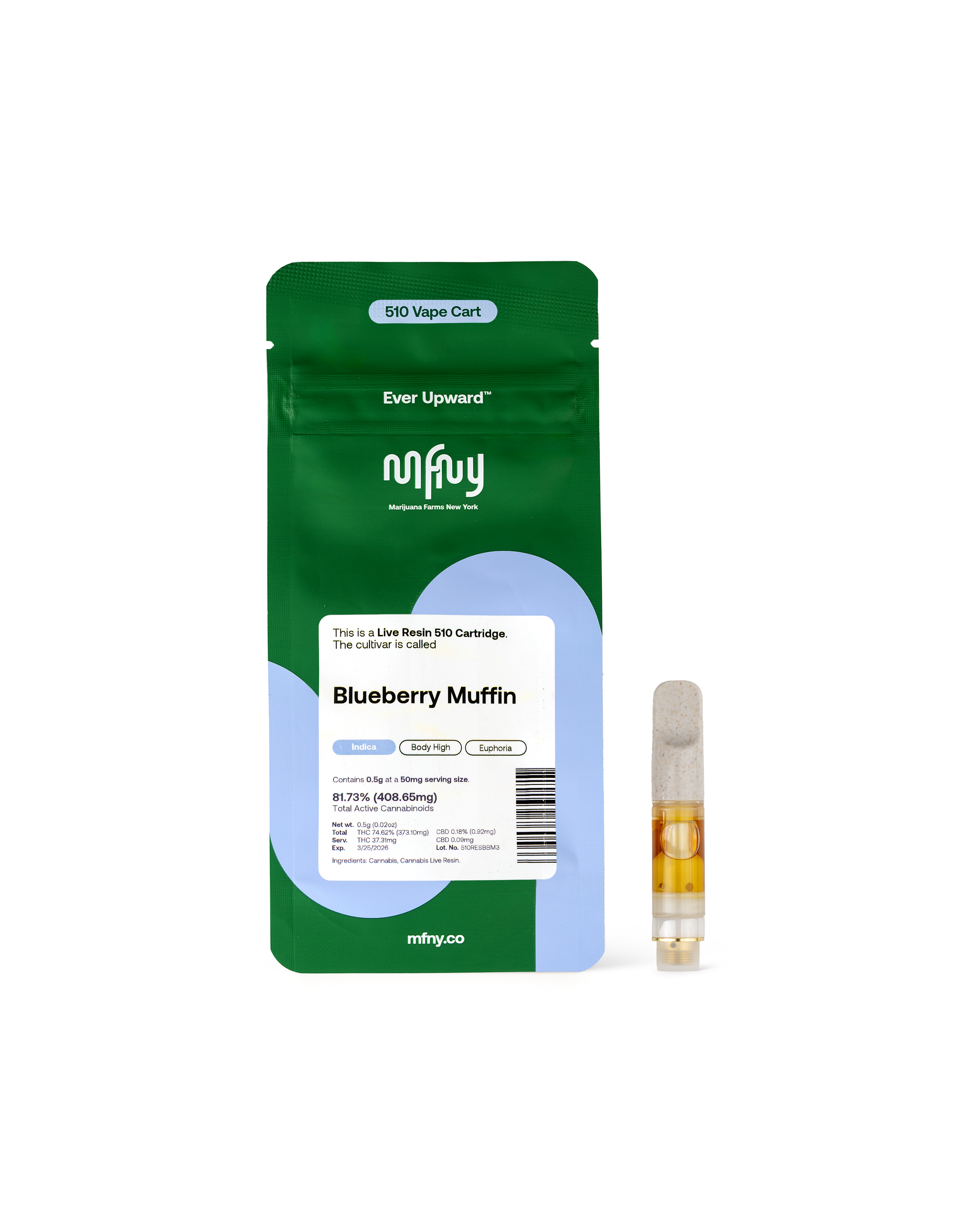 Photograph of product: Live Resin BLUEBERRY MUFFIN | .5 g Cart