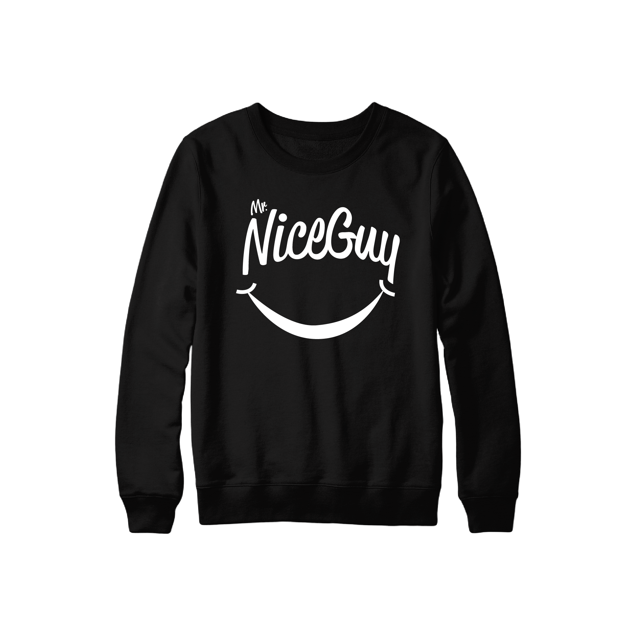Photograph of product: MR. NICE GUY - CREW - BLACK/WHITE - FRONT - SMALL - $45