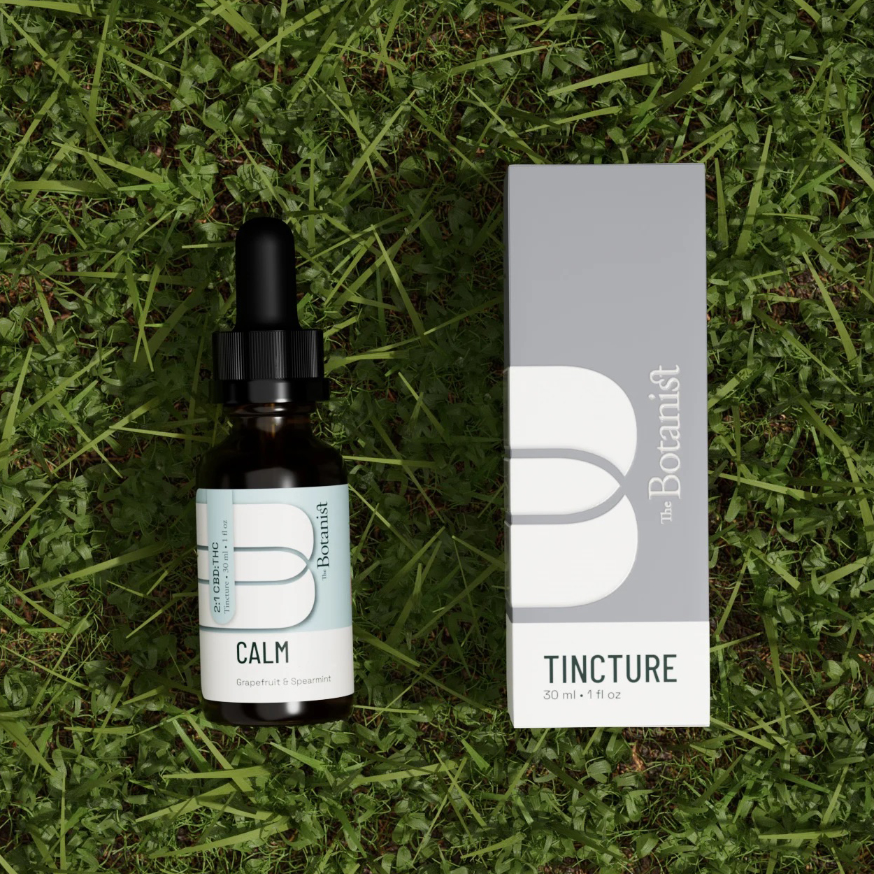 Photograph of product: The Botanist | Tincture | Calm | 2 CBD : 1 TH-oui | 30mL/100mg