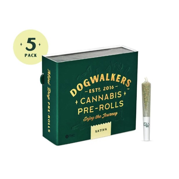 Photograph of product: Pre-Roll Pack | Dogwalkers | Durban Z 5pk | 00803
