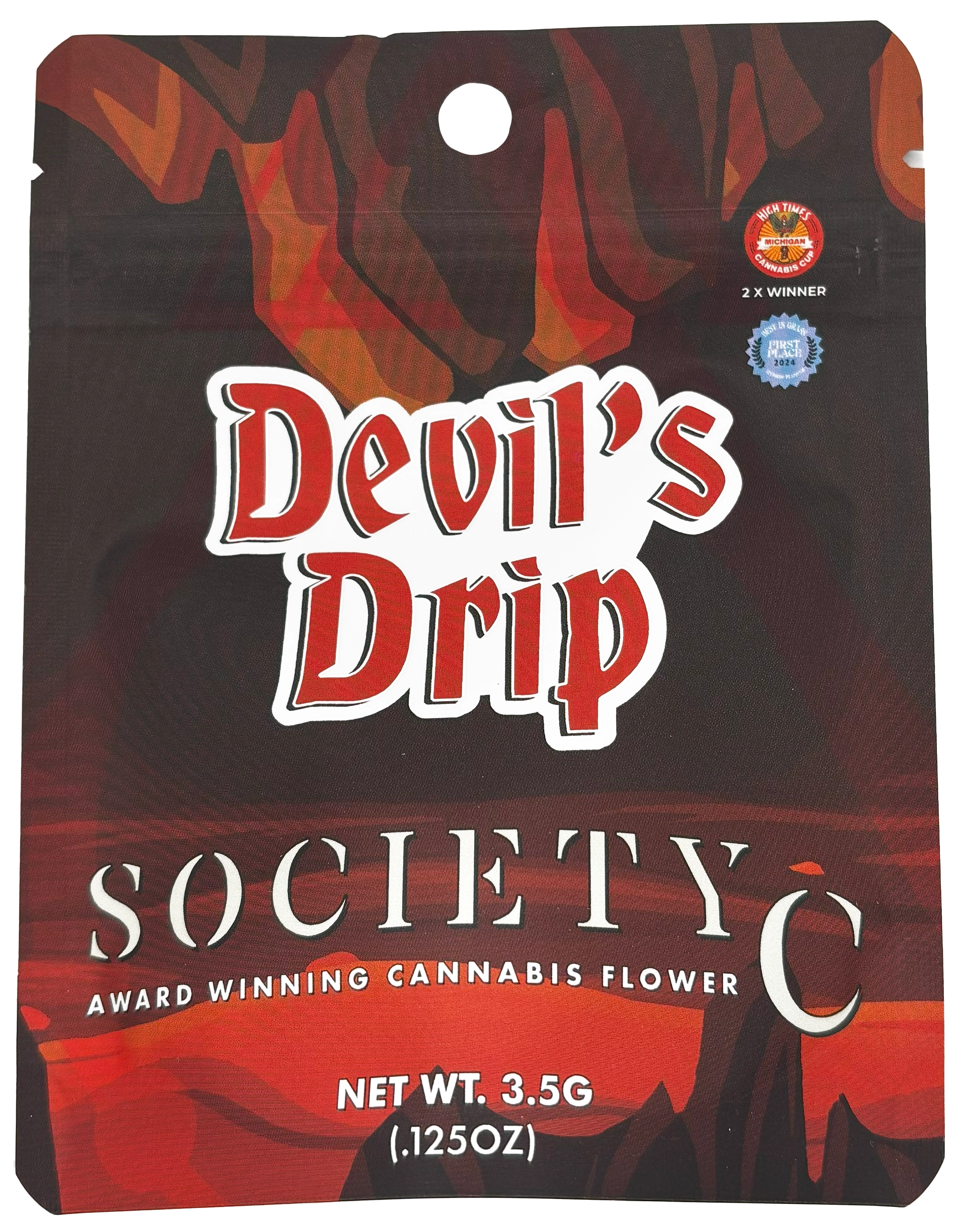 Photograph of product: Society C | Devil's Drip | Pre-Packaged Flower - 3.5g
