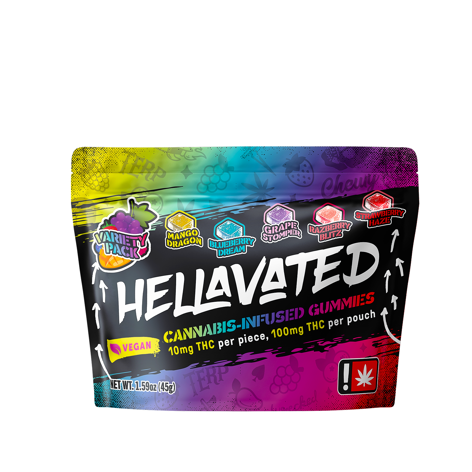 Photograph of product: HELLAVATED Gummiez 10pck - Original Variety