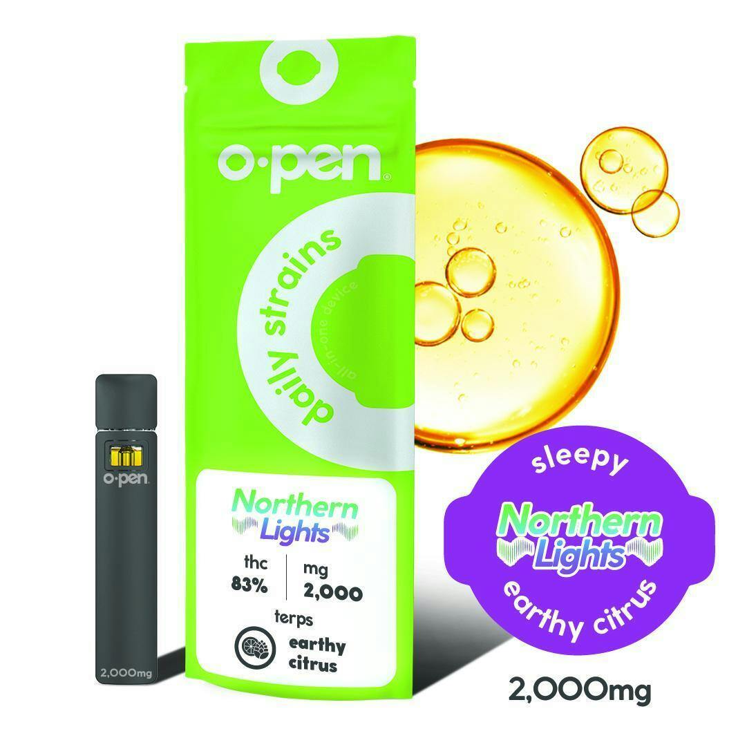 Photograph of product: O.pen Northern Lights Disposable Cartridge 2g