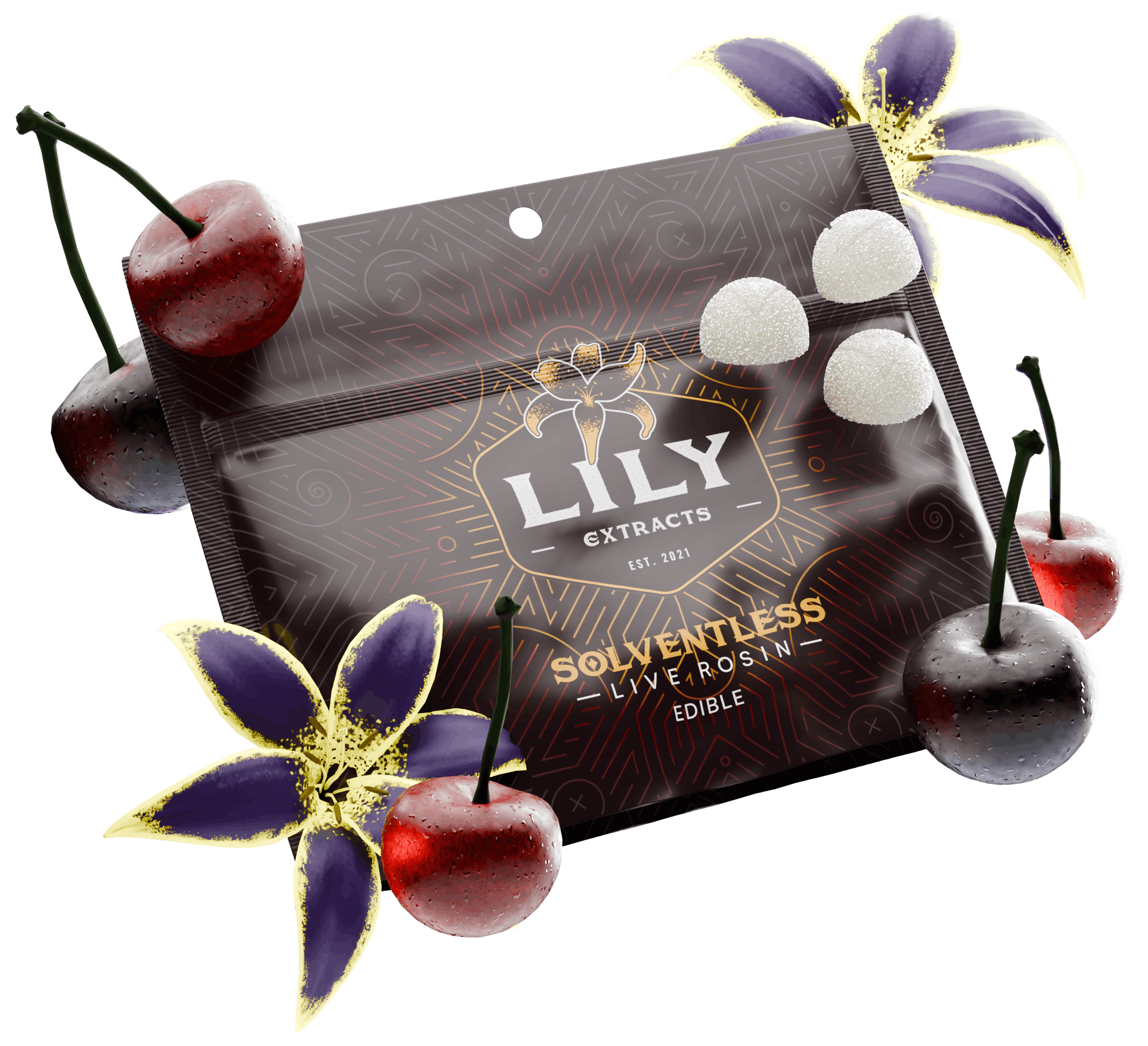 Photograph of product: Wild Cherry Canna Punch | Live Rosin | Pectin Chews | 100MG