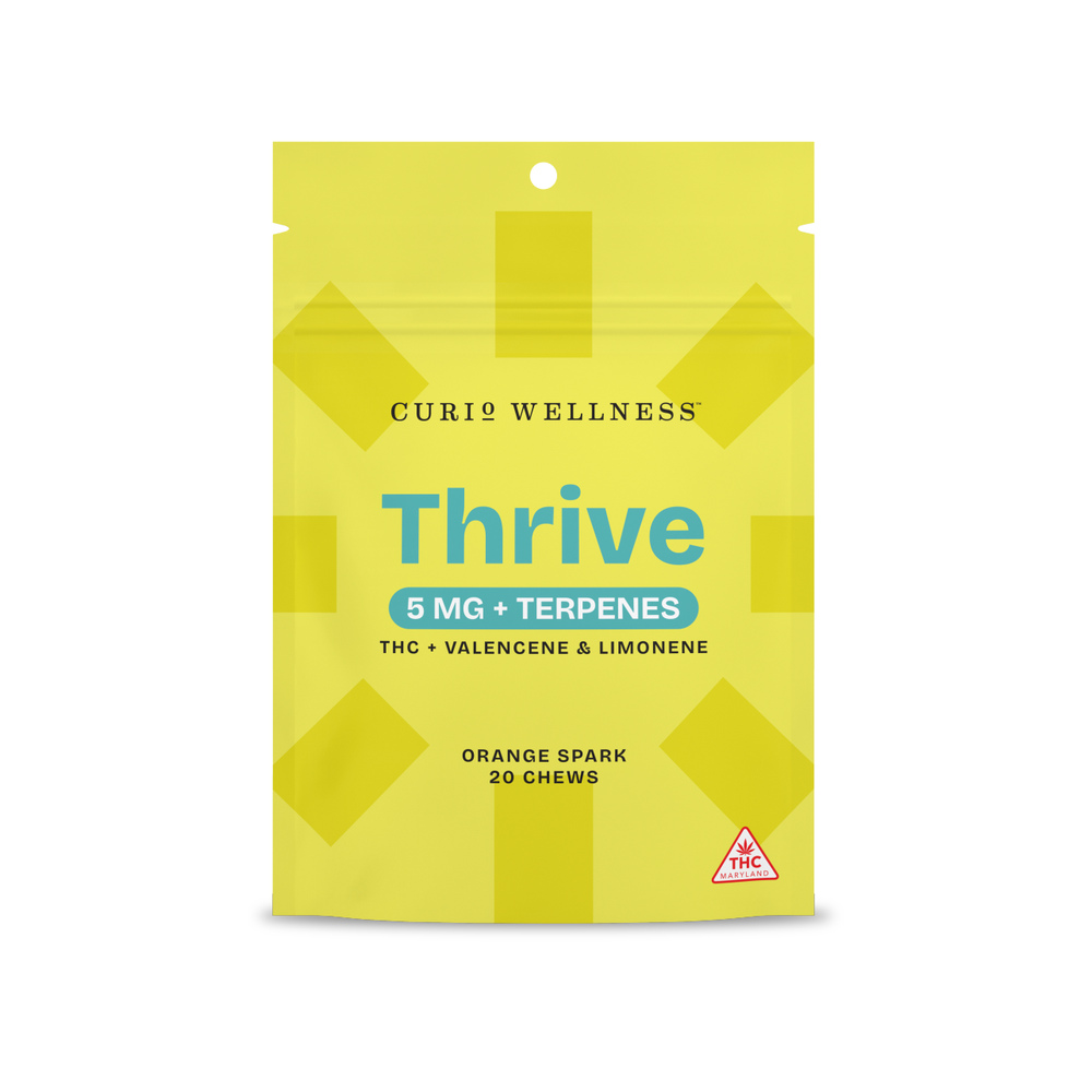 Photograph of product: Curio 5mg Thrive Orange Spark Terpene Chews (20pk) - 100mg