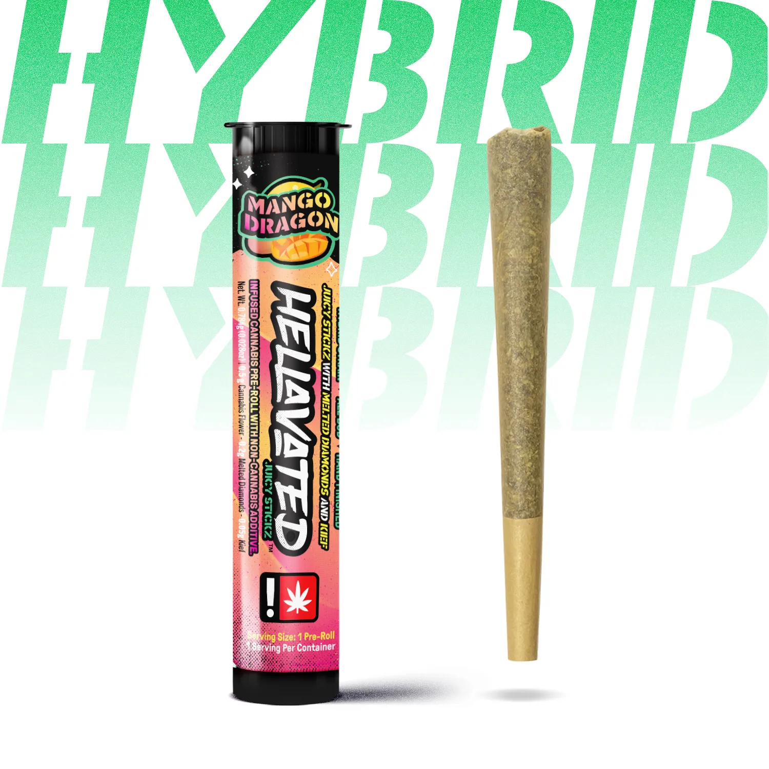Photograph of product: Hellavated > Infused Pre Roll > Mango Dragon