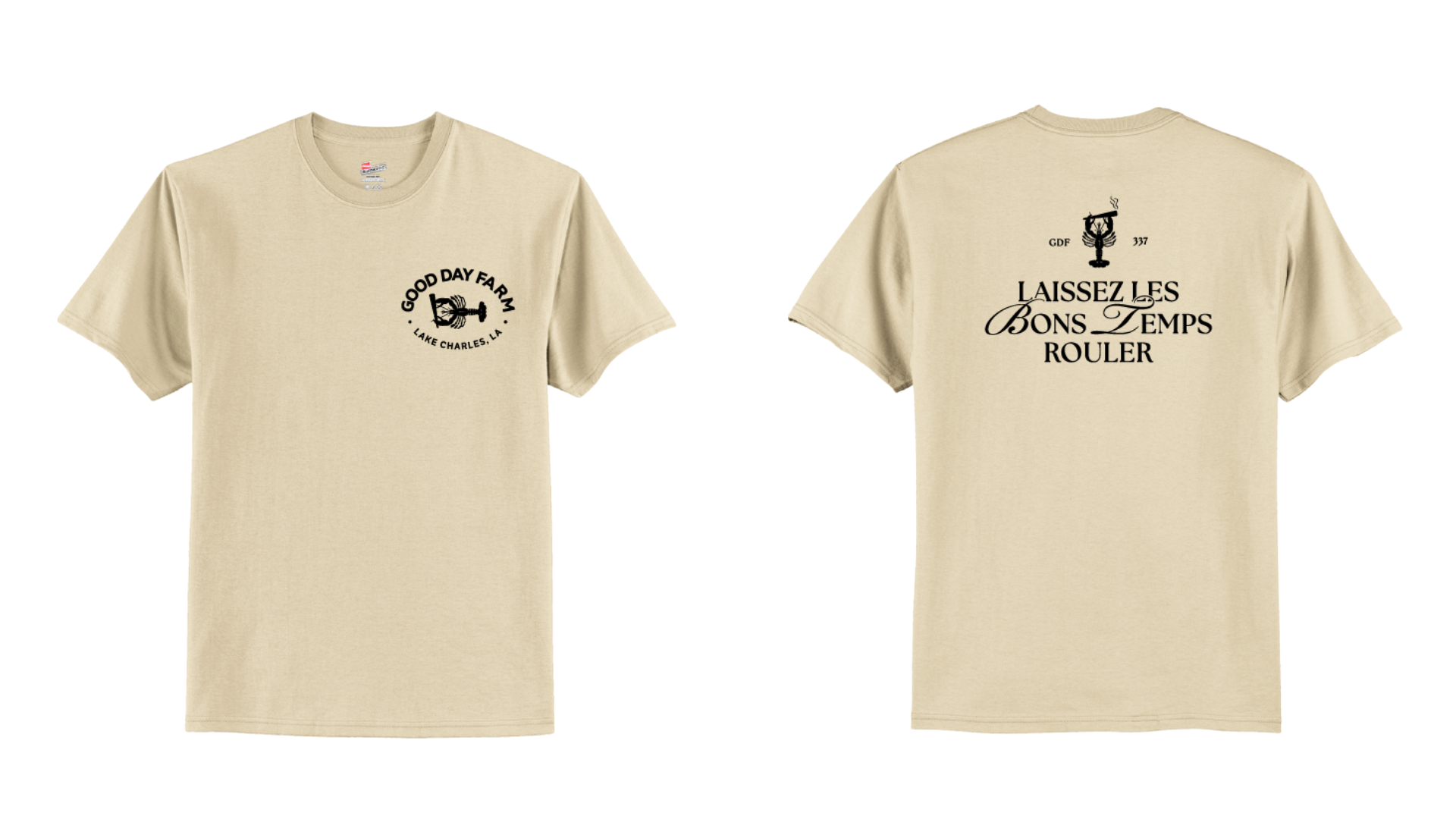 Photograph of product: GDF: Apparel | FRENCH Let Good Times Roll T-Shirt | Sand | 2XL