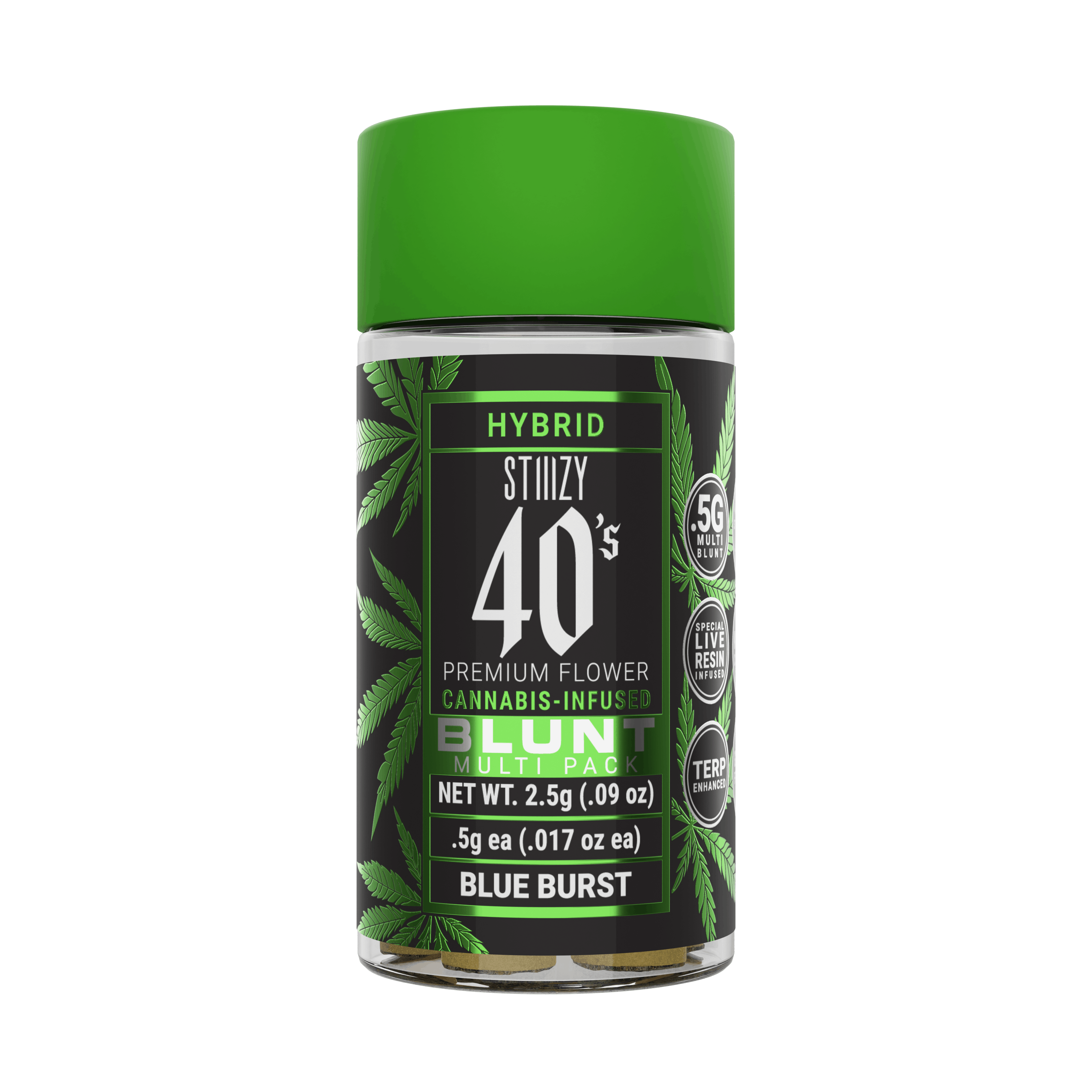 Photograph of product: BLUE BURST [2.5G] 5PK 40'S INFUSED MINI BLUNTS