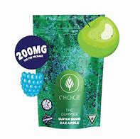 Photograph of product: Choice Chews 200mg Super Sour Raz Apple