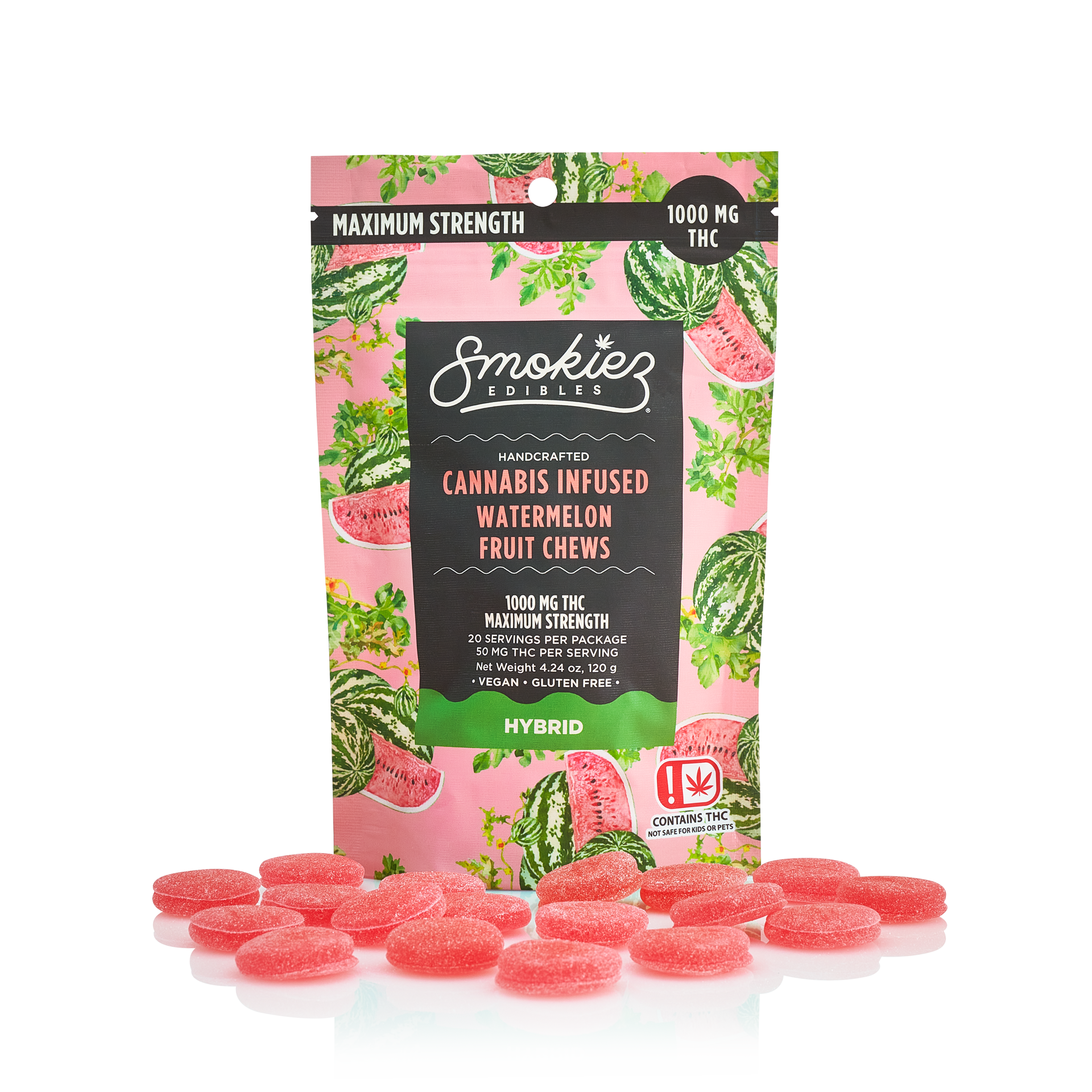 Photograph of product: Smokiez | Gummies | Watermelon | Hybrid | 1000mg