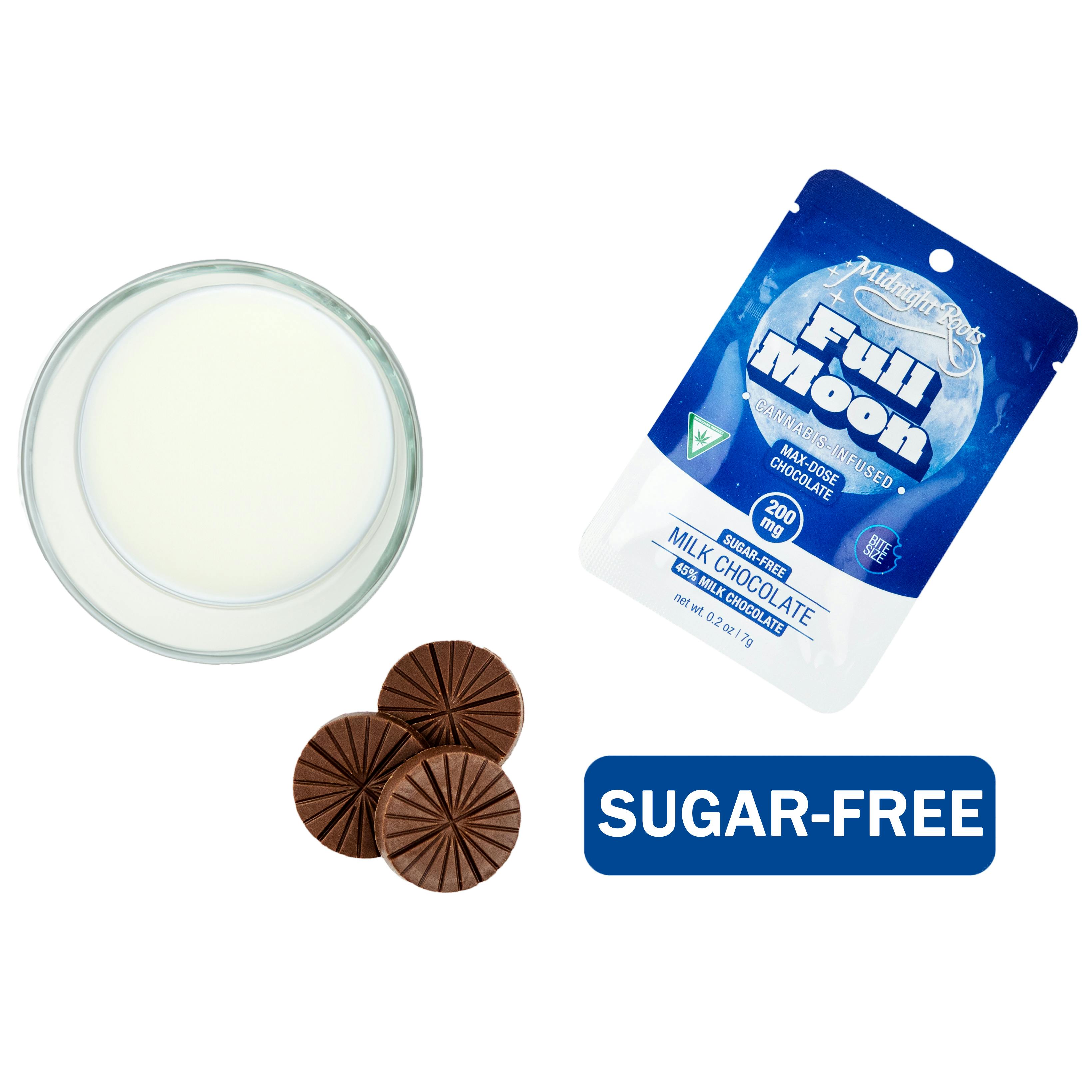Photograph of product: Midnight Roots Full Moon Sugar Free Milk Chocolate 200mg