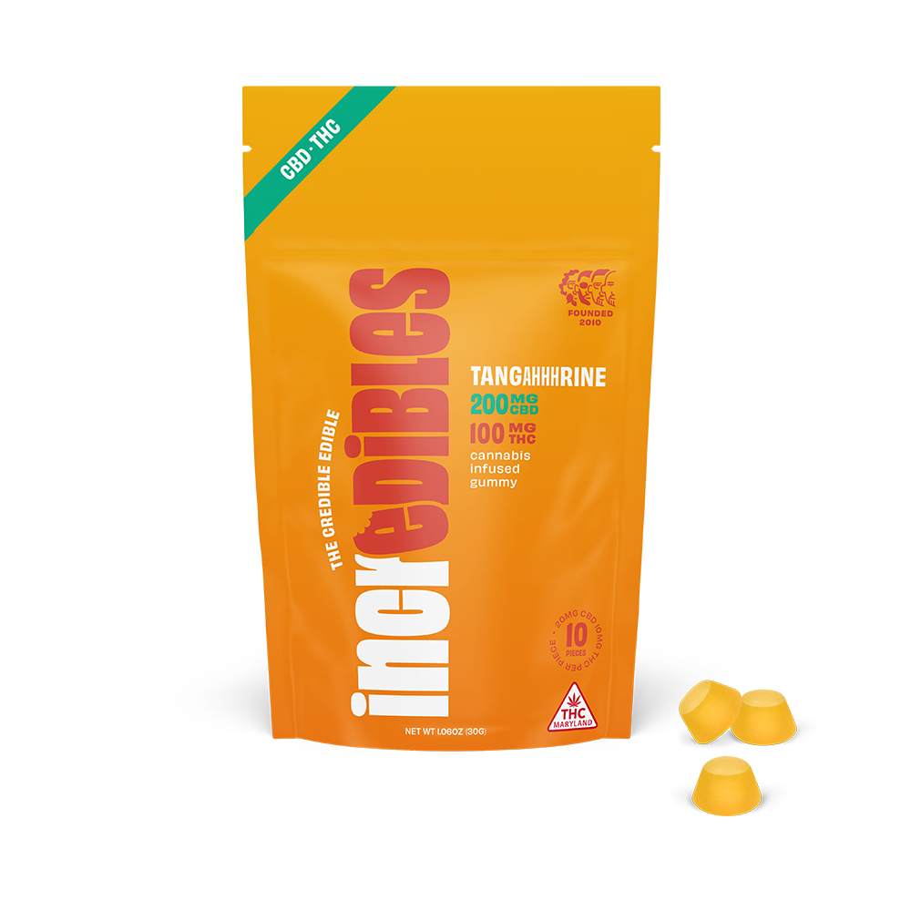 Photograph of product: IN Sour Tangahhhrine 2:1 CBD:TH-oui 100mg $20