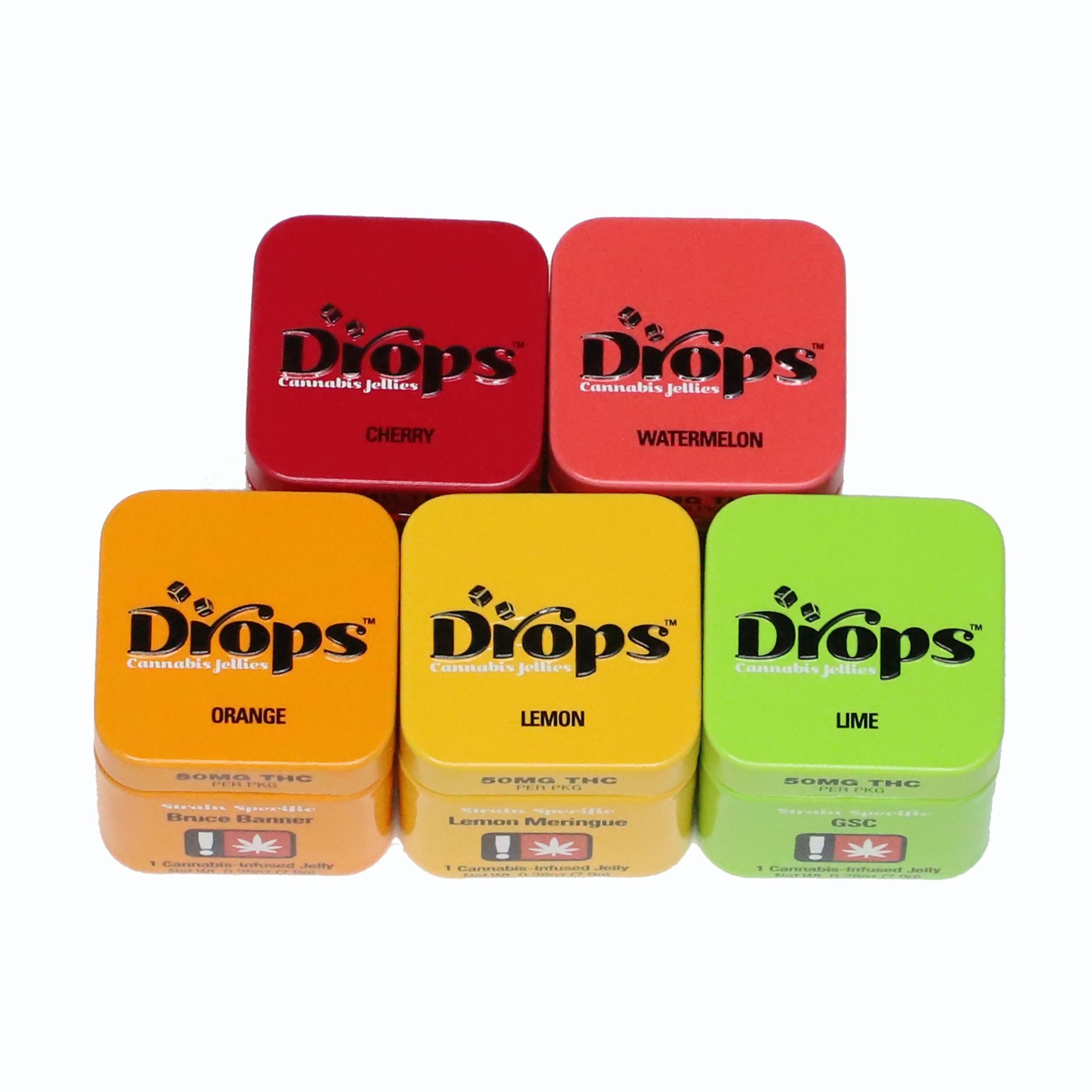 Photograph of product: Drops Candy Apple Live Rosin Strawberry Flavored Gummies Oui'd Hybrid 1:4 CBD 125mg