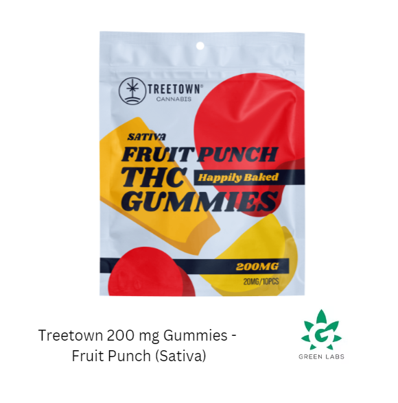 Photograph of product: (REC) TreeTown 200mg Gummies - Fruit Punch (Oui'd)