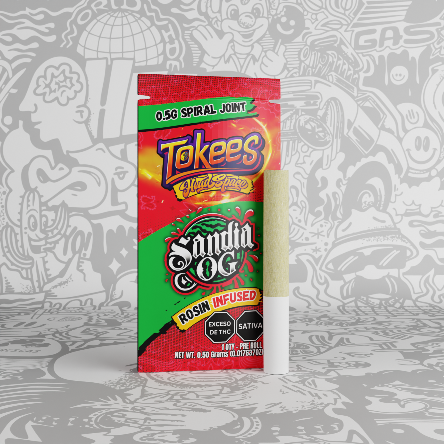Photograph of product: Tokees Rosin Preroll -Sandia OG
