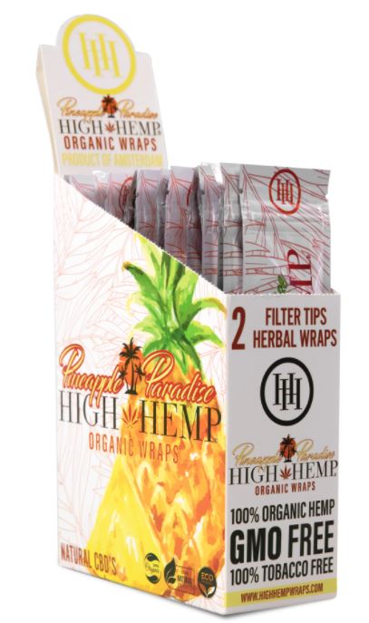 Photograph of product: High Hemp - Organic Hemp Wraps | Pineapple Paradise 2pk