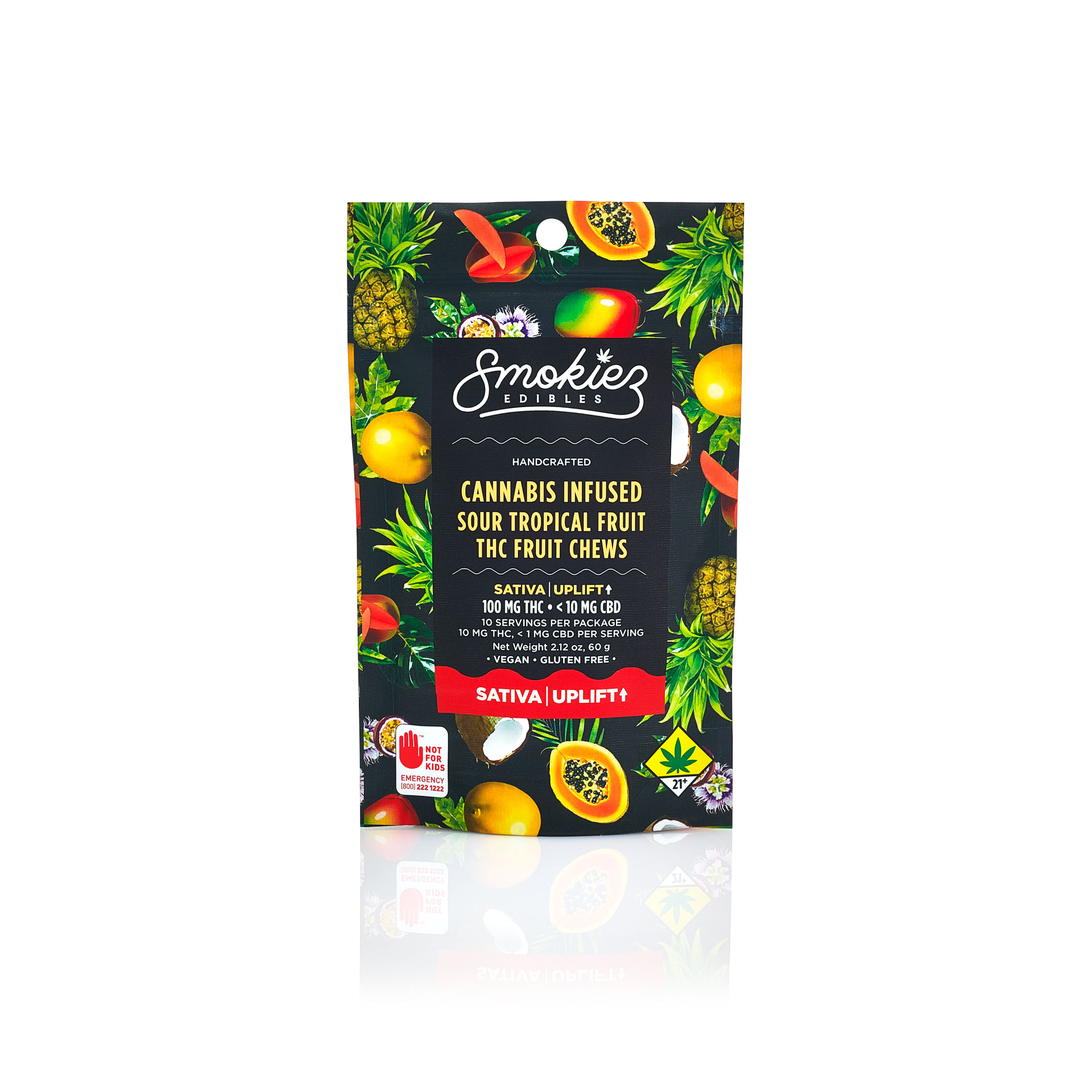 Photograph of Product: Sour Tropical Fruit Sativa  100mg THC Fruit Chews