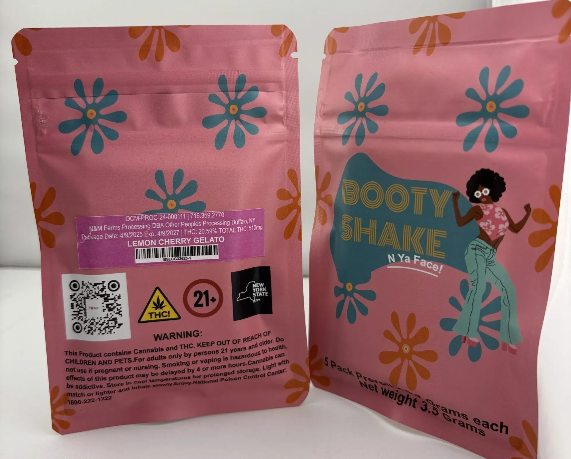 Photograph of product: Booty Shake / Lemon Cherry Gelato / / Pre-Rolls / 5-Pack