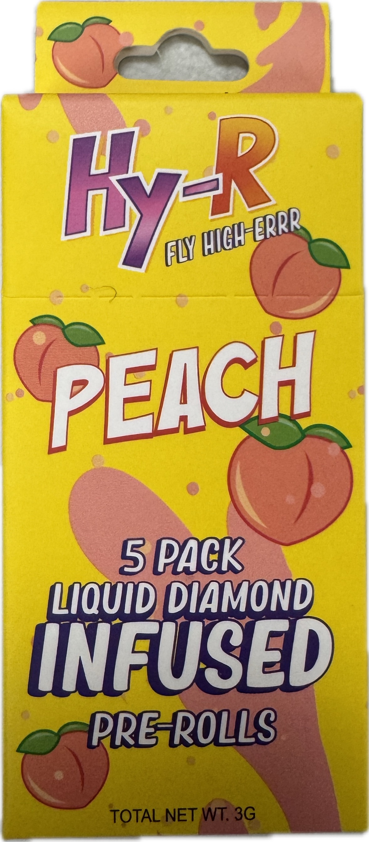 Photograph of product: HY-R - Peach | 5-Pack Liquid Diamond Infused Pre-rolls