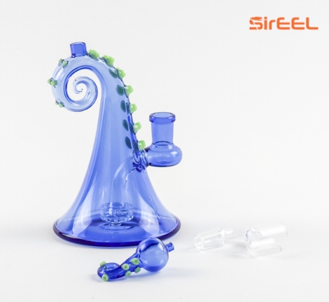 Photograph of product: SirEEL | 7" Octopus Dab Rig with Matching Carb Cap & Banger | Assorted Colors