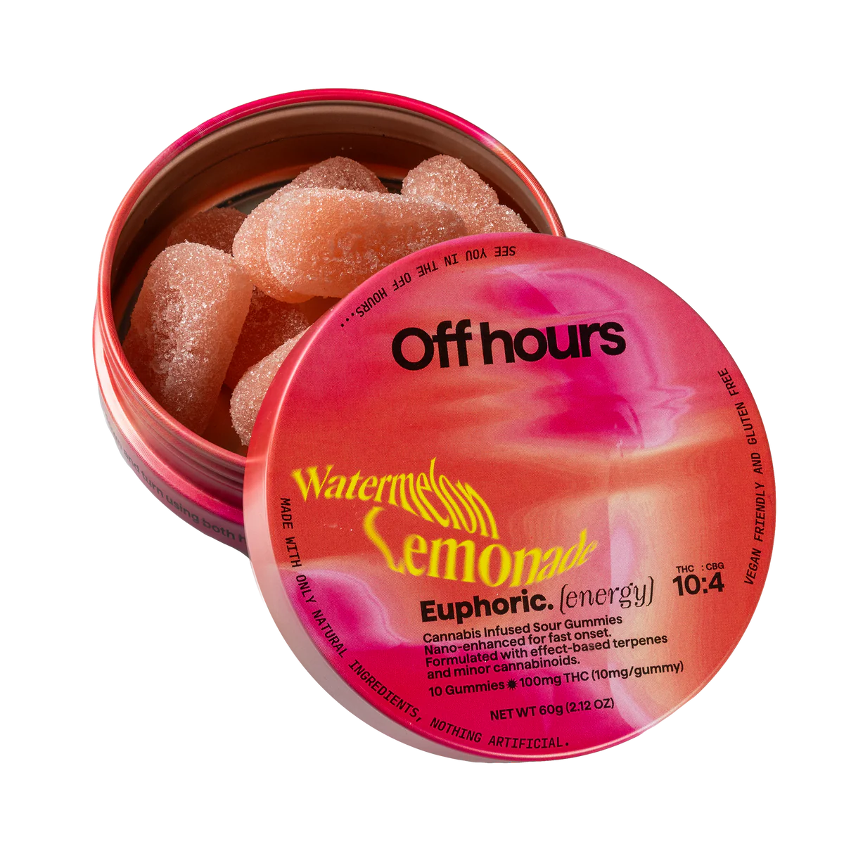 Photograph of product: OFF HOURS Watermelon Lemonade 'Euphoric' 10pk 10mg Gummies