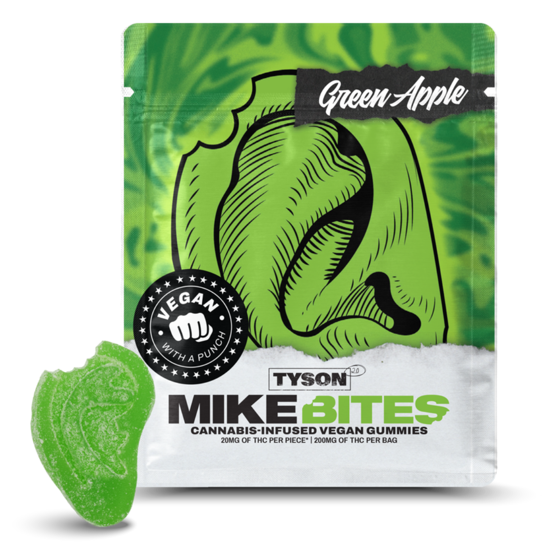 Photograph of product: Tyson 2.0 | Sour Apple Mike Bites Gummies | 10x20mg | 200mg