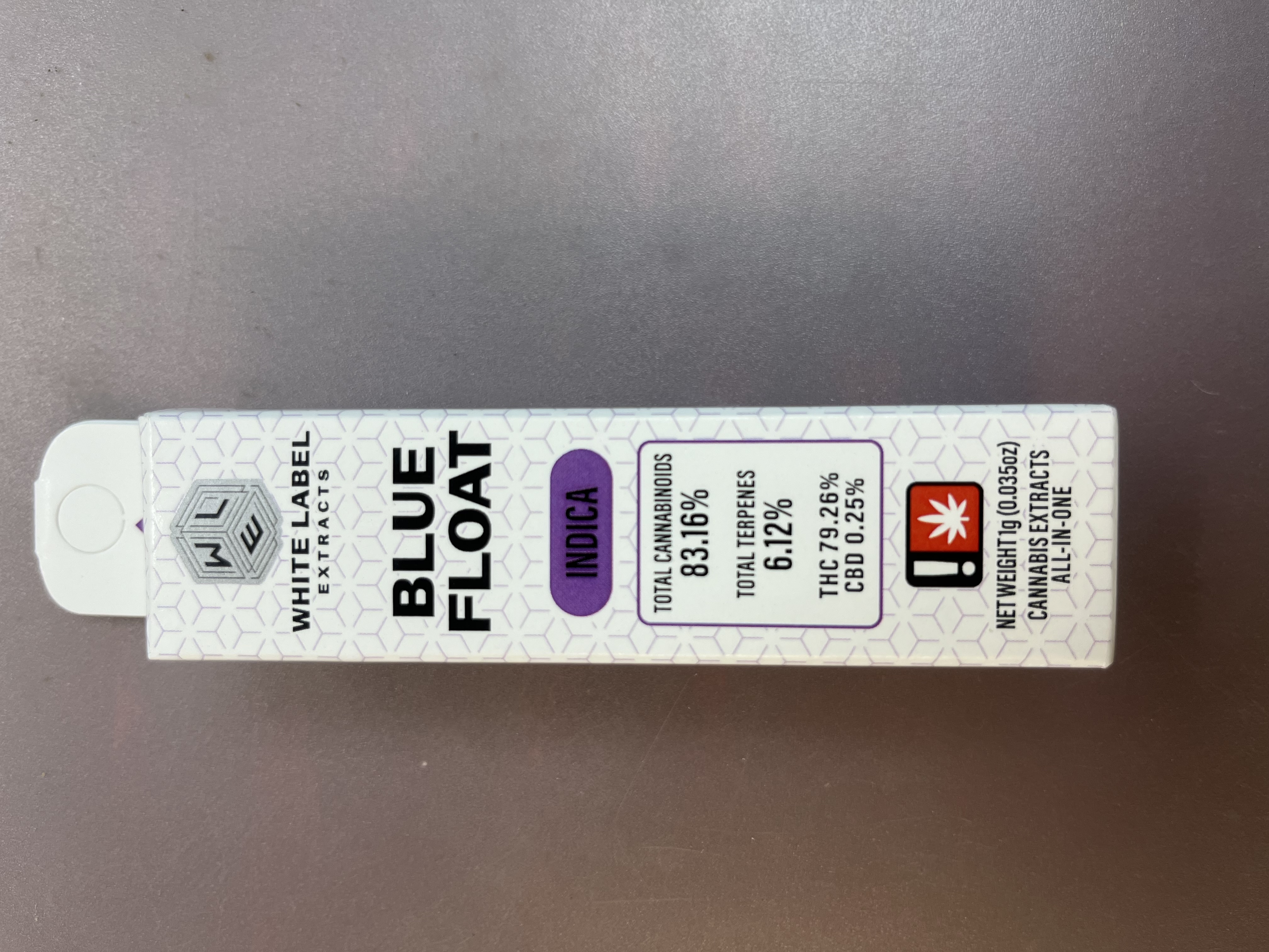 Photograph of product: Blue Float Cured Resin Disposable - White Label Extracts