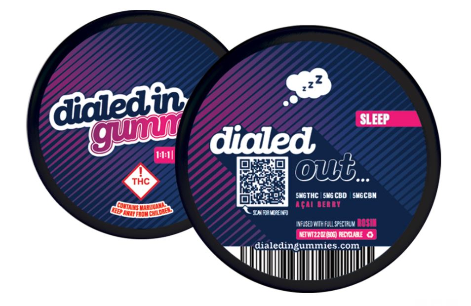 Photograph of product: Dialed In Oui'd Rosin Infused Gummies Sleep Acai Berry TH-oui:CBD:CBN 1:1:1