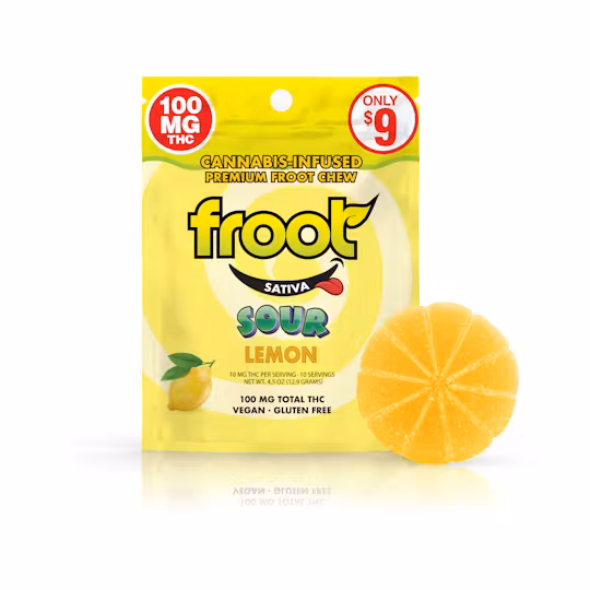 Photograph of product: Sour Lemon [S] | 100MG Single TH-oui Gummy | Froot